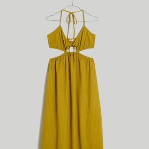 Madewell tie front seersucker sun dress citrus lime